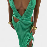 Robe Maxi avec Détail de Taille en Maille Cable Jamie