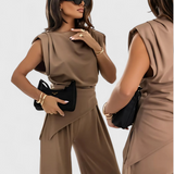 Ensemble Asymétrique Sofia avec Épaules Drapées