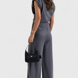 Ensemble Asymétrique Sofia avec Épaules Drapées