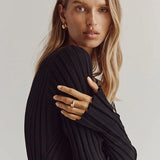 Robe en Tricot Côtelé Darla avec Ceinture