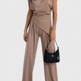 Ensemble Asymétrique Sofia avec Épaules Drapées
