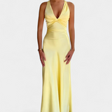 Robe Élégante Dolores avec Taille Tordue et Décolleté en V