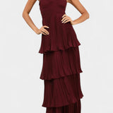 Robe à Volants de Juin avec Décolleté en Forme de Cœur et Silhouette en Couches