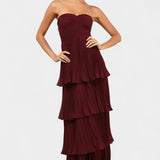 Robe à Volants de Juin avec Décolleté en Cœur et Silhouette en Couches