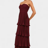 Robe à Volants de Juin avec Décolleté en Forme de Cœur et Silhouette en Couches