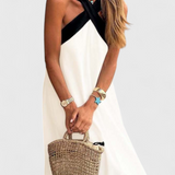 Robe Edith avec Col Croisé et Dos Ouvert