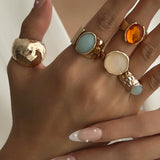 Ensemble de Bagues Ouvertes avec Rhinestones