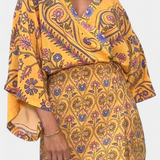 Robe Candela Boho avec Imprimé Floral et Décolleté Croisé en V