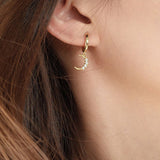 Boucles d'oreilles Célestes Étoile et Lune