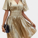 Robe Adalee pour Dames avec Décolleté en V et Taille Croisée