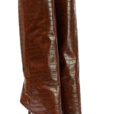 Bottes en Cuir Synthétique avec Effet Crocodile à Talon Haut et Bout Aiguisé