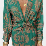 Robe Maxi Elara avec Décolleté en V et Nœud Frontal