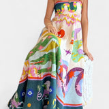 Robe Midi en Mélange de Lin Imprimée Arlene