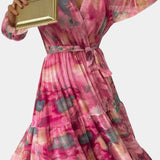 Robe Maxi Enveloppante avec Imprimé Floral Dajana