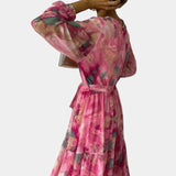 Robe Maxi Enveloppante avec Imprimé Floral Dajana