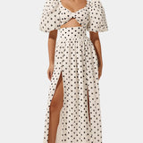 Ensemble Jupe et Top à Pois Sherine avec Manches Bouffantes