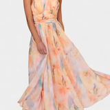 Robe Alaia à Imprimé Aquarelle avec Col Halter