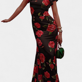 Robe Qipao avec Motif de Roses Élégantes Mayra