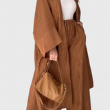 Ensemble Détendu de Deux Pièces Caspian avec Kimono Long