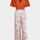 Ensemble Olivia Boho avec Décolleté en V et Pantalon Large