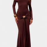 Robe Maxi Kiah Off-Shoulder avec Silhouette de Sirène