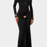 Robe Maxi Kiah Off-Shoulder avec Silhouette de Sirène