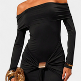 Robe Maxi Kiah Off-Shoulder avec Silhouette de Sirène