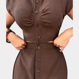 Robe Midi Griselda avec Boutons et Taille Ouverte