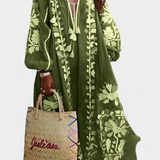 Robe Florale à Manches Longues Alessia en Style Bohème