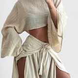 Ensemble Elsie Fluide avec Kimono et Pantalons Croisés