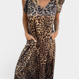 Mono Isela avec Décolleté en V et Imprimé Léopard