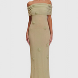 Robe Maxi en Tricot Off-Shoulder Barbara