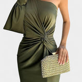 Robe Asymétrique Drapée à Une Épaule Charlotte