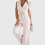 Montserrat Mono Élégant Sans Manches avec Nœud et Chute Fluide