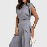 Ensemble Asymétrique Sofia avec Épaules Drapées