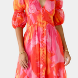 Robe Maxi Essja avec Manches Bouffantes et Décolleté en V