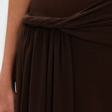 Robe Maxi en Maille Drapée Off-Shoulder Eranda