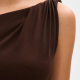 Robe Maxi en Maille Drapée Off-Shoulder Eranda