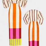 Robe Alison Douce avec Décolleté Avant et Manches Bouffantes