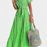 Robe Chemise Longue Rayée Maya avec Ceinture