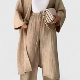 Ensemble Détendu de Deux Pièces Caspian avec Kimono Long