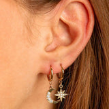 Boucles d'oreilles Célestes Étoile et Lune