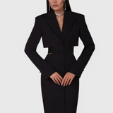 Robe Blazer Midi Bernice avec Découpe et Dos Ouvert
