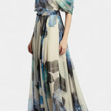 Robe Asymétrique à Une Épaule Sanaa avec Imprimé Floral Abstrait