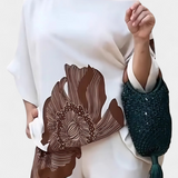 Ensemble Floral de Deux Pièces Sybella avec Top Off-the-Shoulder et Pantalons Droits