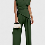 Ensemble Asymétrique Sofia avec Épaules Drapées