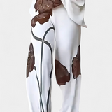 Ensemble Floral de Deux Pièces Sybella avec Top Off-the-Shoulder et Pantalons Droits