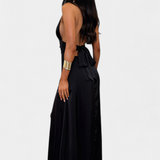 Robe Latisha avec Col Halter et Haute Fente