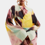 Robe Maxi Aquarelle Dana avec Devant Tordu