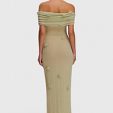 Robe Maxi en Tricot Off-Shoulder Barbara